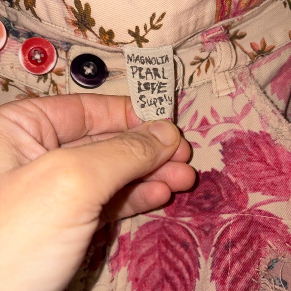 Magnolia Pearl Pink and Cream Floral Trousers - Picture 2 of 5